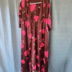 VintageFloral Pink and Brown Nightgown